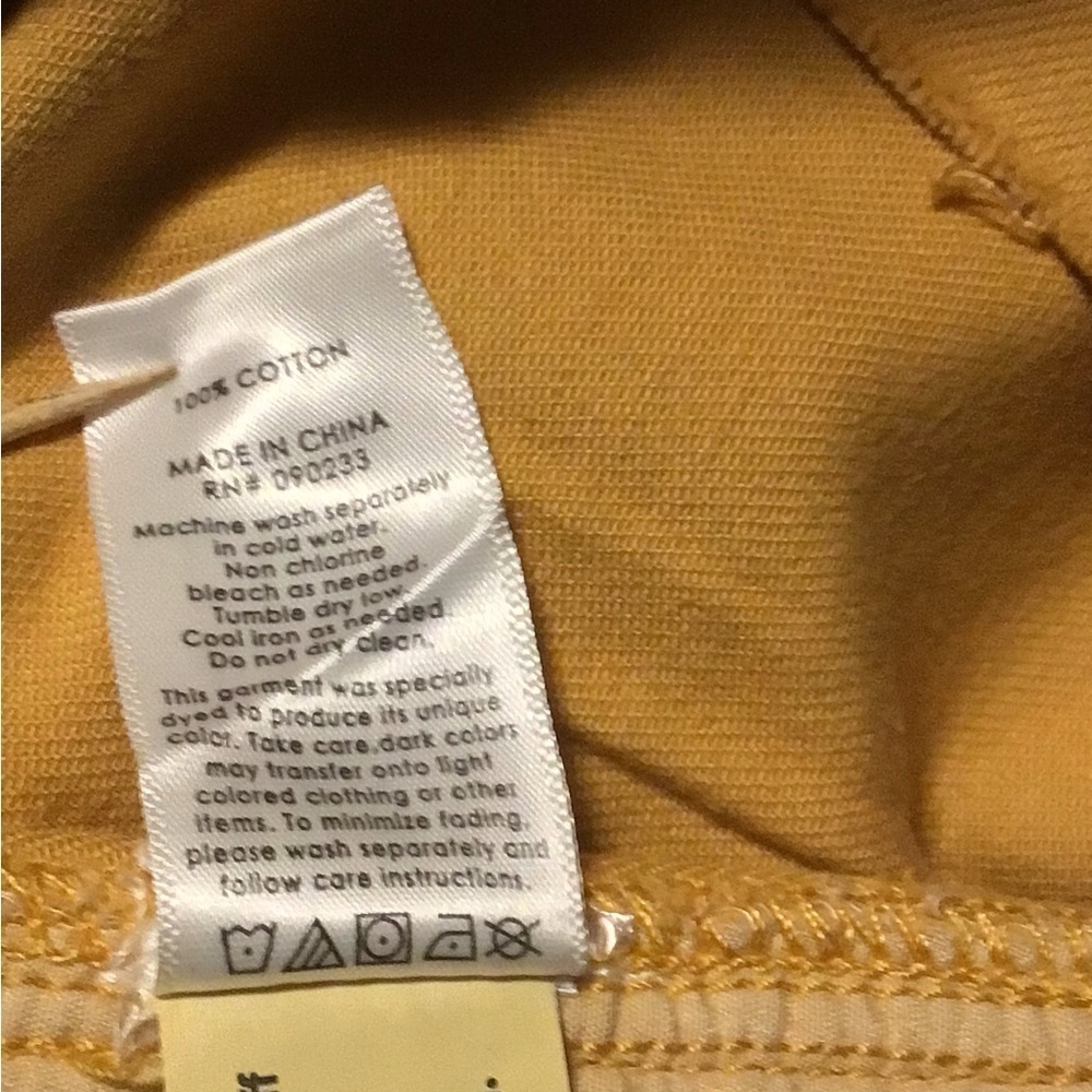 Pacsun Los Angeles mustard yellow‎ size 27 (pockets )raw hem mini skirt - Picture 4 of 9